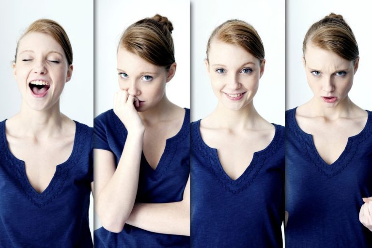 4 Four images of the same woman in various emotional states